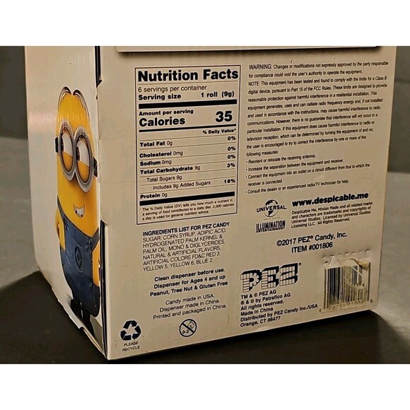 Despicable Me MINION BOB GIANT PEZ Dispenser 12" TALKS w/ Candy 2017 NIB - Picture 9 of 10